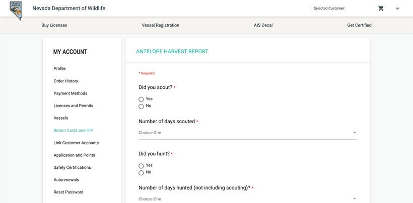 Answering hunter harvest survey questions