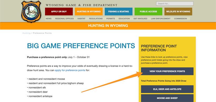 How to look up your Wyoming preference points - 2