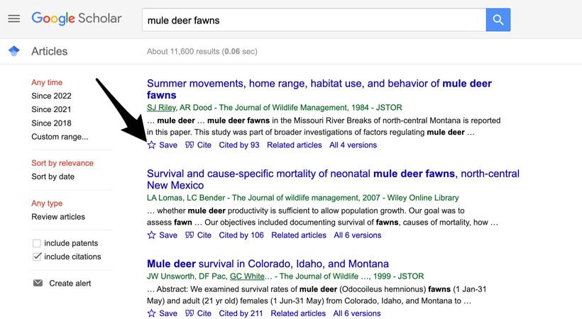How save articles on google scholar