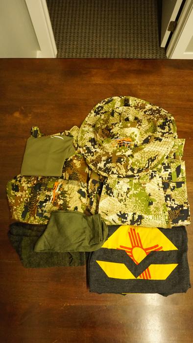 Backcountry elk hunting clothing worn