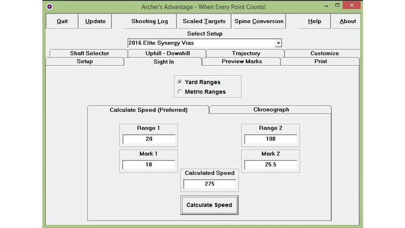 Sight in calculate using archers advantage