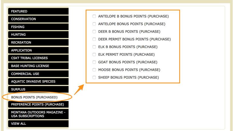 Screenshot of new montana bonus point application page_1