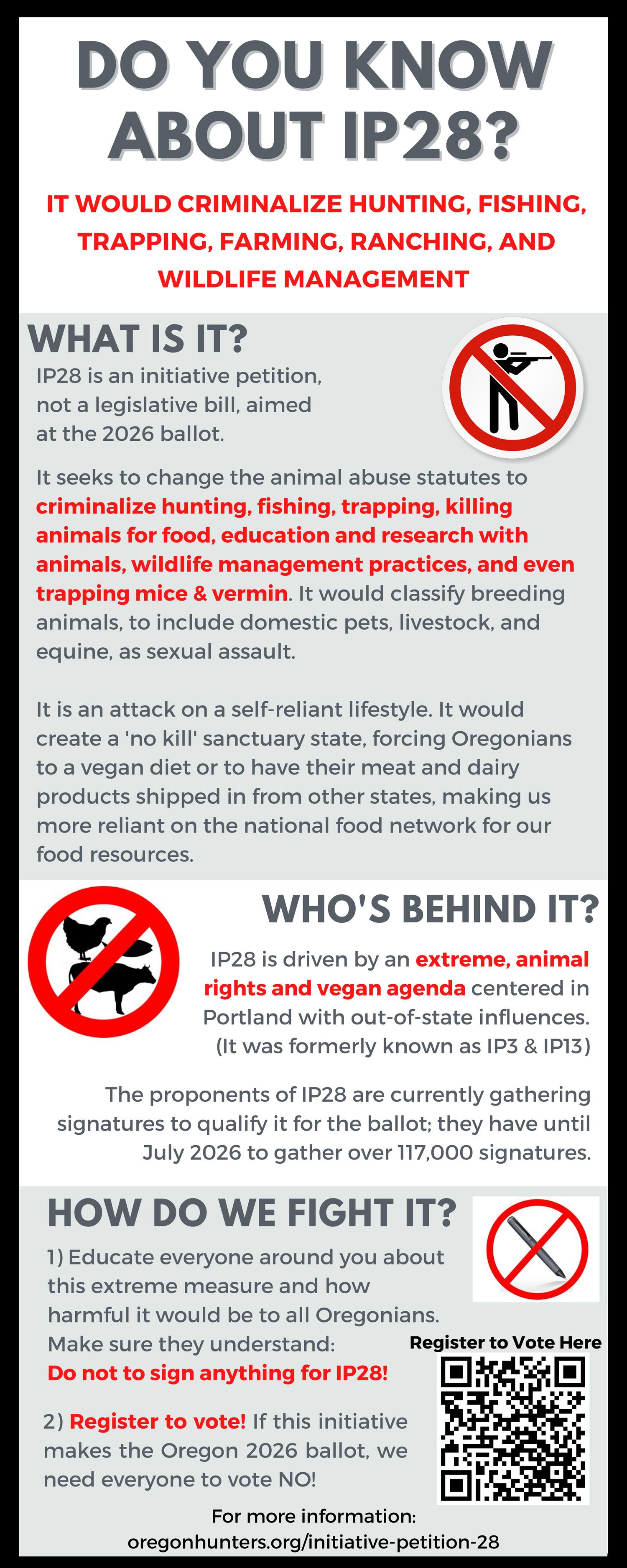 Oregon IP28 Information Card