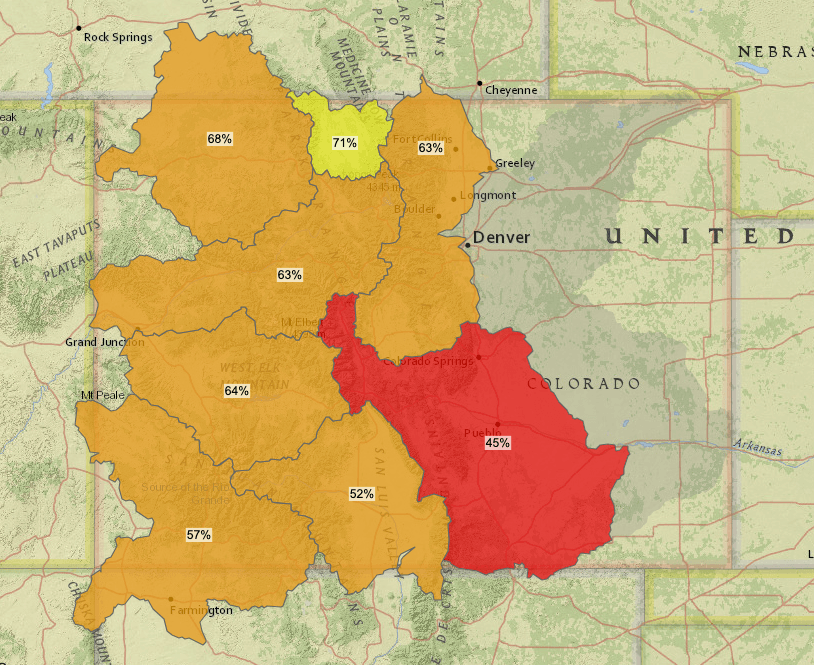 Early March SWE Map for Colorado - 2026