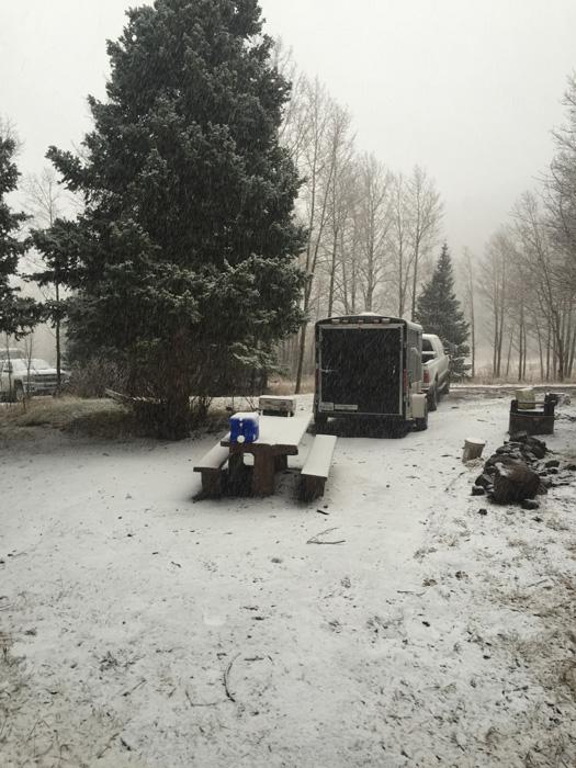 Waiting for the snowstorm to clear before hunting