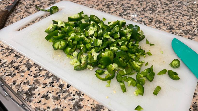 Chopped jalapenos for chili