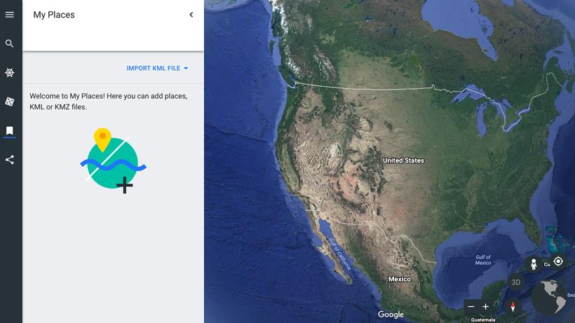 Importing kml file to google earth web