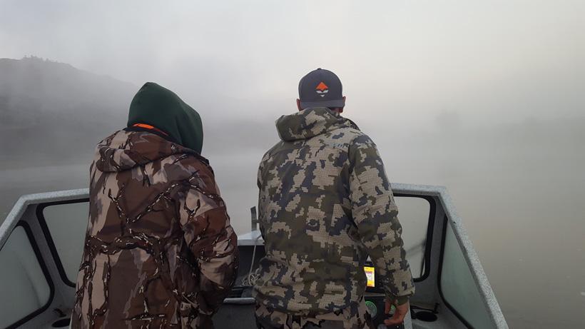 Taking the boat upriver for sheep