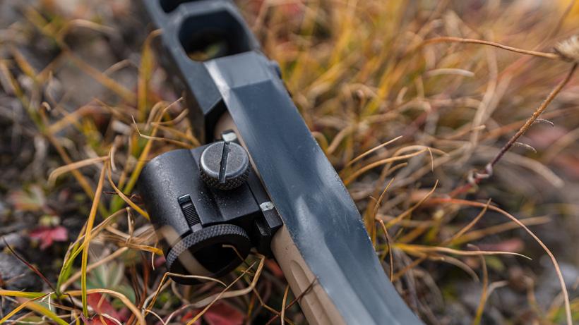 Reference marks on front muzzleloader peep sight