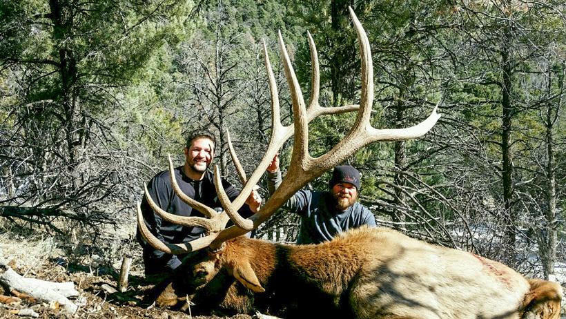 Casey spanish with his nevada bull elk taken with 7l outfitters