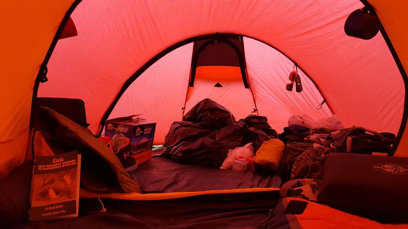 Gear section of the tent