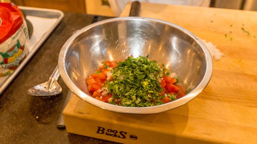 Making salsa for elk tacos