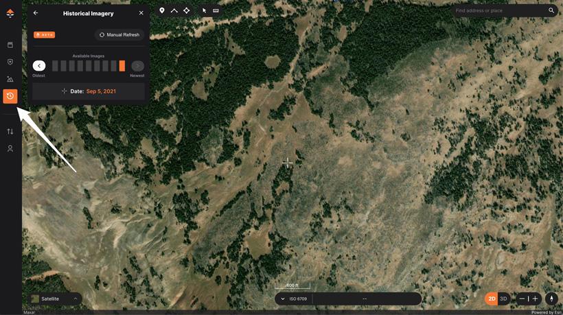 Accessing historical imagery on gohunt maps