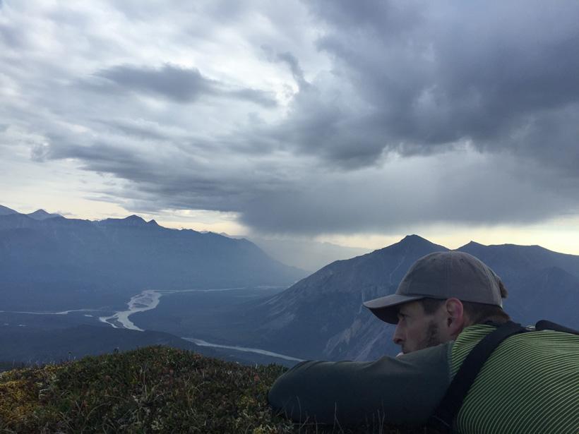 Looking over a ridge for sheep