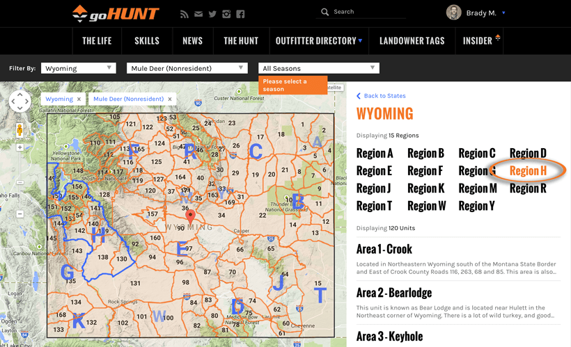 Wyoming region breakdown