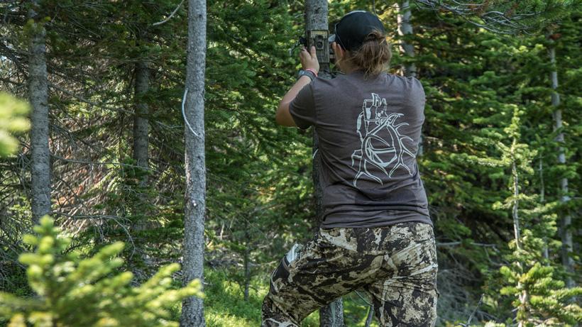 Jordan budd setting up a trail camera