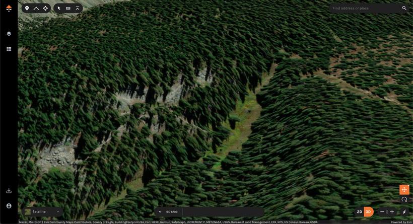 Locating green vegetation for water on 3d maps