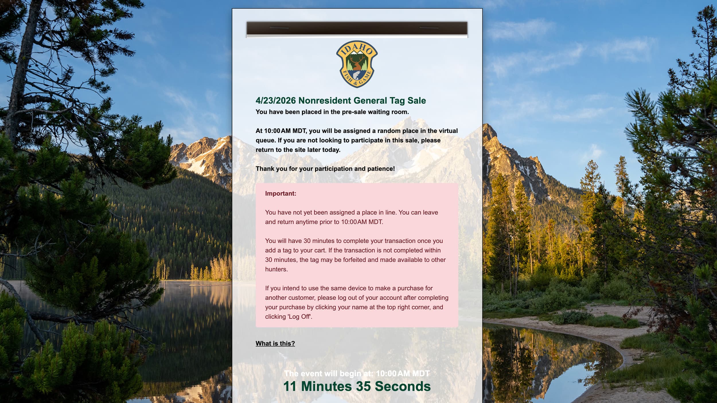 Idaho-waiting-room-when-trying-to-pick-up-nonresident-general-season-deer-and-elk-tags