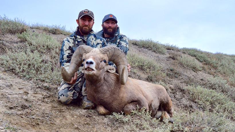 Matt enrooth and his dad with his montana missouri breaks bighorn sheep