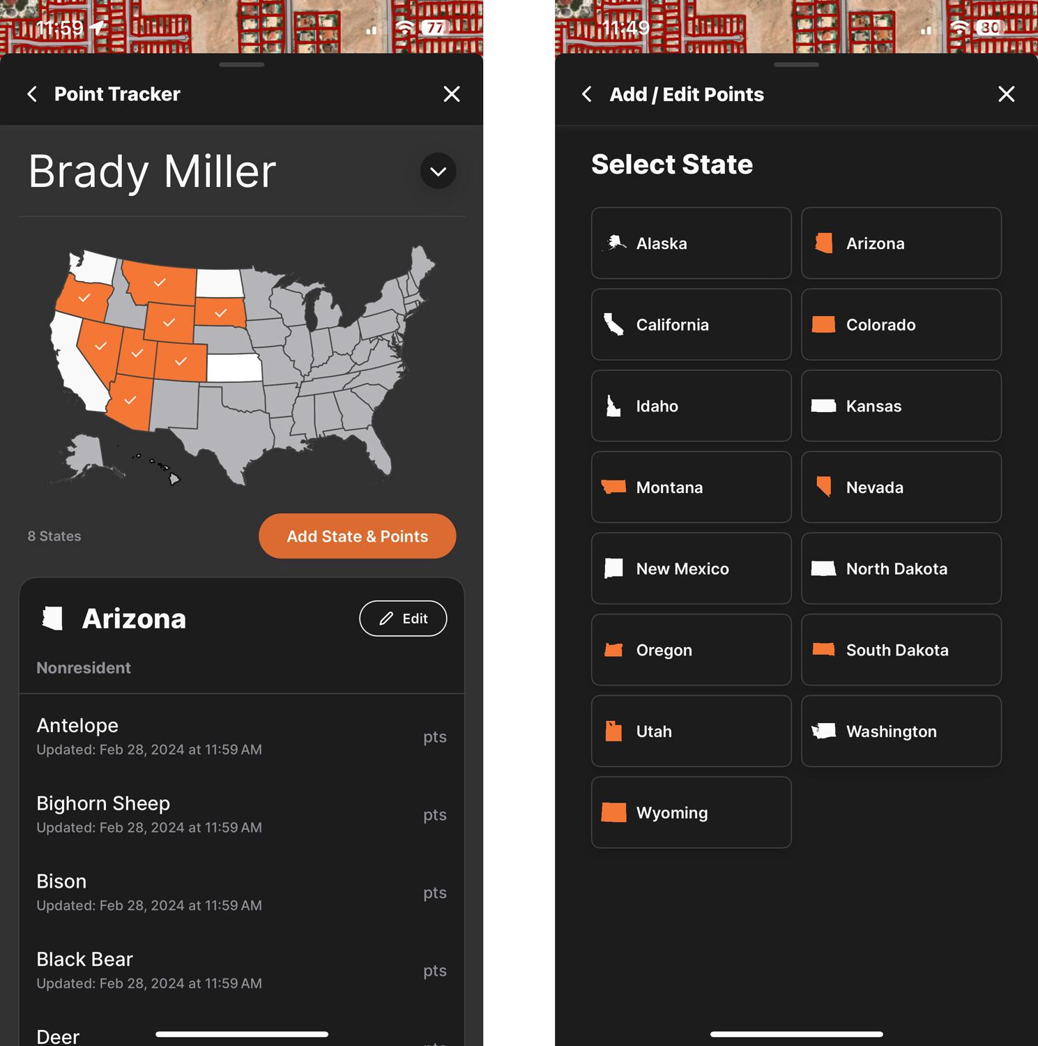 Adding points to each state on Point Tracker