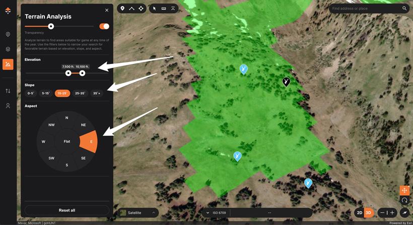 Analyzing terrain when e-scouting to find better mule deer hunting areas - 1