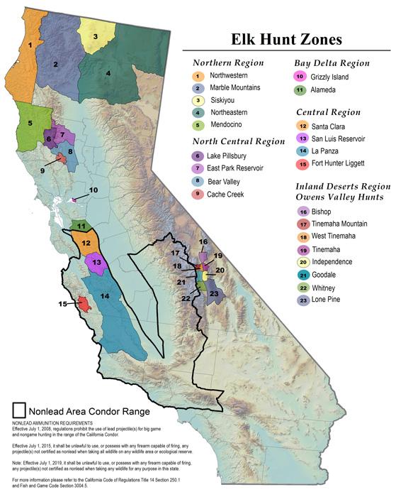2017 california elk hunting zones