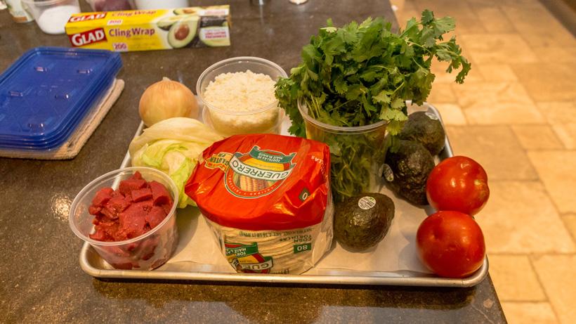 Ingredients needed for elk tacos