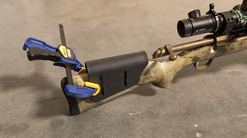 How to add a raised cheek piece to a hunting rifle - 3