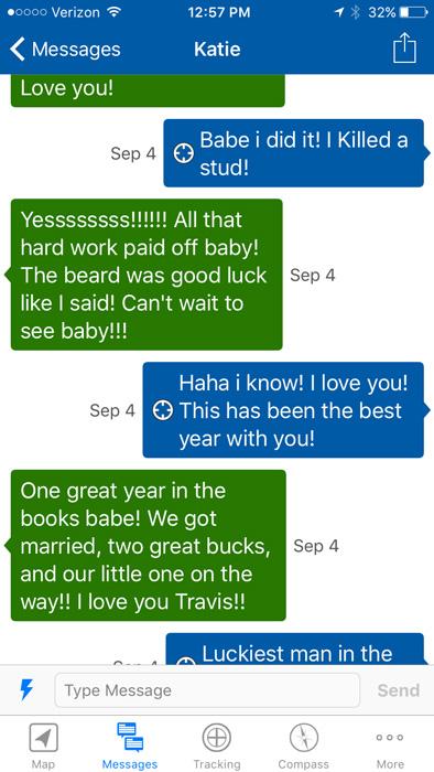 Satellite message to my wife while hunting