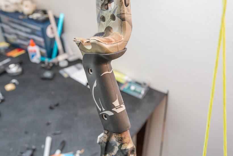 Stock rubber molded bow grip