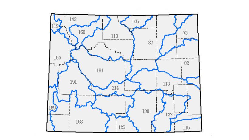 Wyoming percent of snow water equivalent february 2017_0