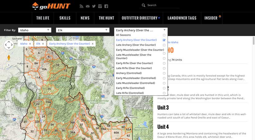 Idaho unit profile filtering on Insider