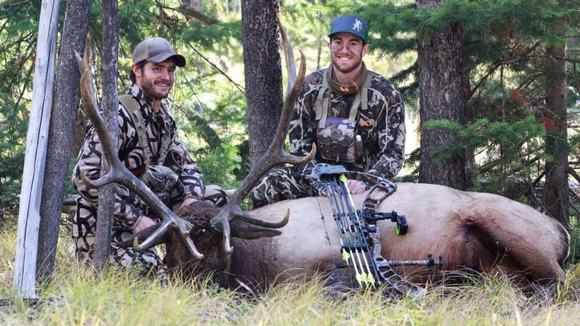 Colton and aaron johnston with an otc montana archery bull elk