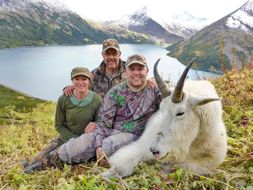 Tyler lisonbee with his british columbia mountain goat