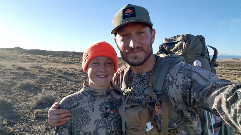 Trail and his son wyoming antelope hunting
