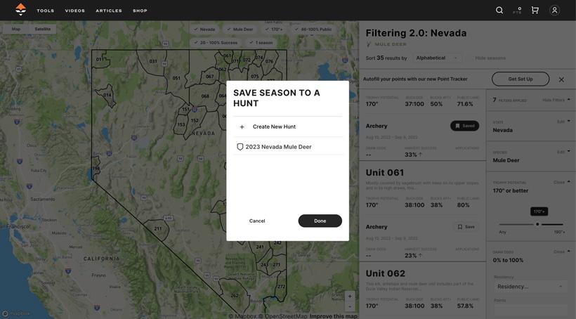 Creating a hunt folder on hunt planner
