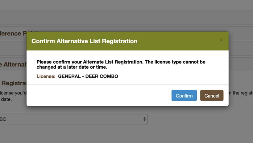 Confirming 2019 montana general deer combo alternate list