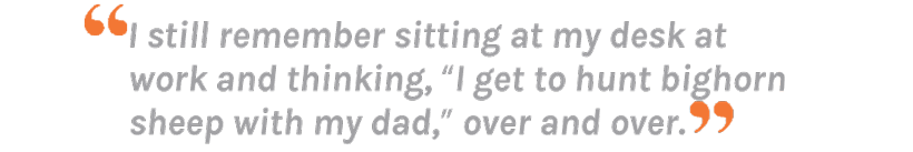 Article quote about sheep hunting with family