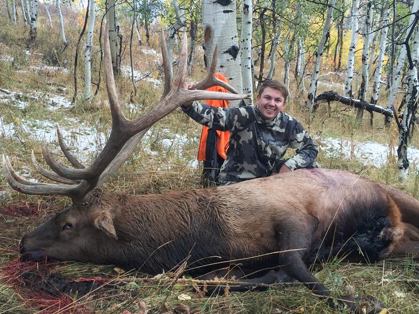 Bryton mecham with his utah limited entry bull elk