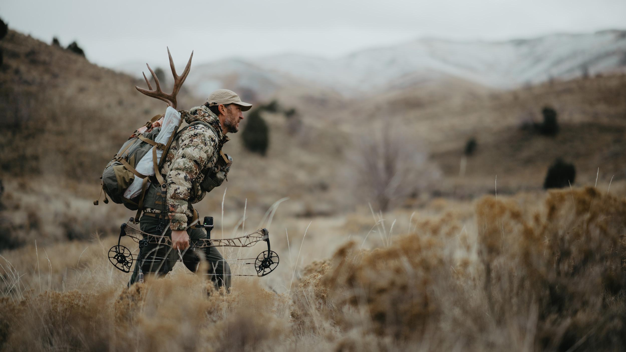 Trail Kreitzer packing out mule deer in 2024 Mystery Ranch