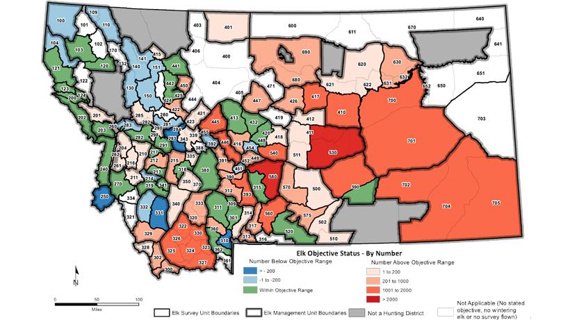 Elk population objective status numbers montana fwp_0