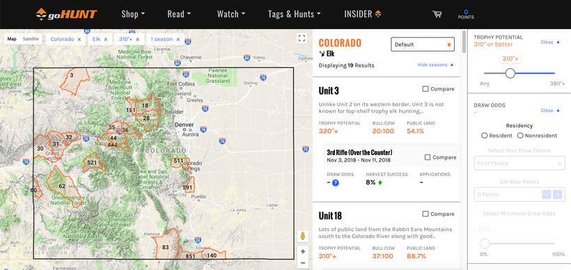 Screen shot of colorado otc filtering