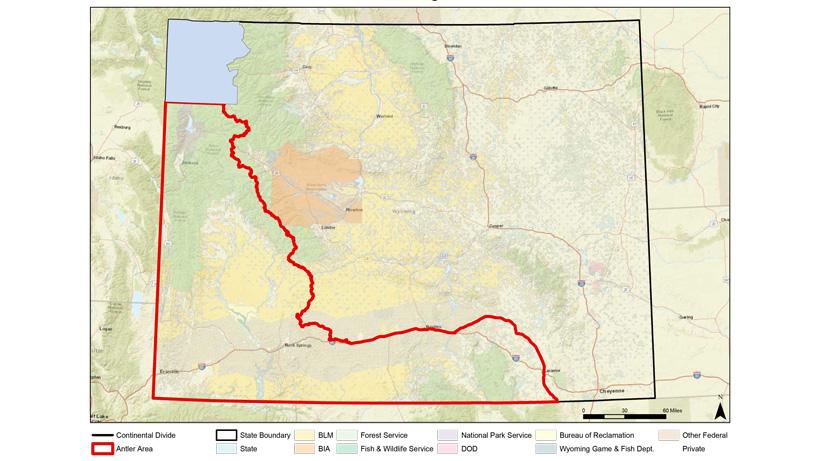 Wyoming statewide antler map
