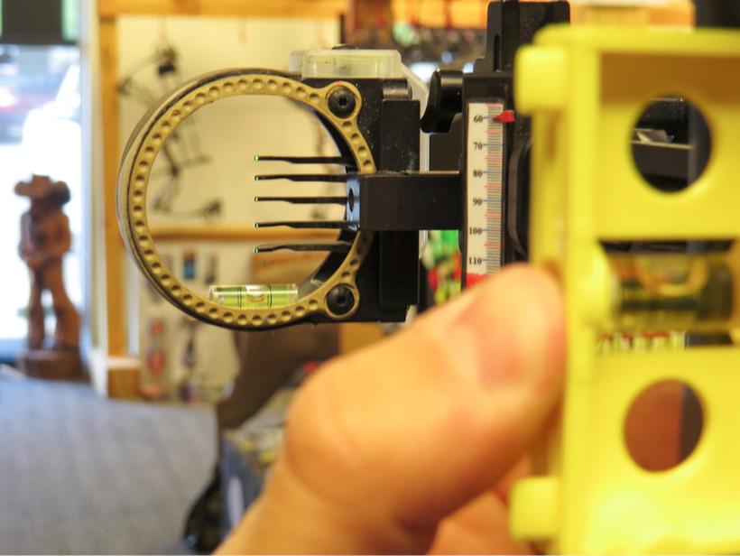 Checking the second axis on a bow sight