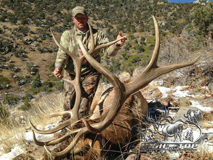 Large utah bull elk taken with high top outfitters