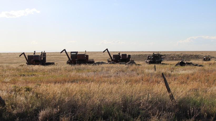 Old farm machinery in colorado