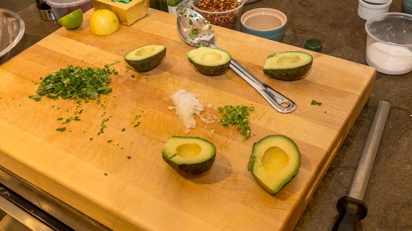 Making guacamole for elk tacos
