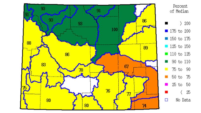 March 2013 snow water equivalent for wyoming