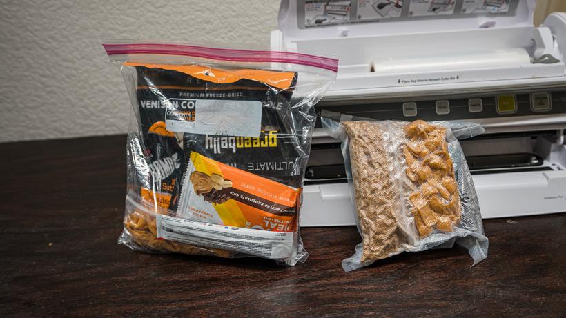 Size comparison of backcountry food for hunting
