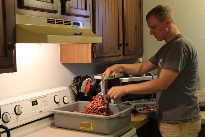 8 grinding the venison